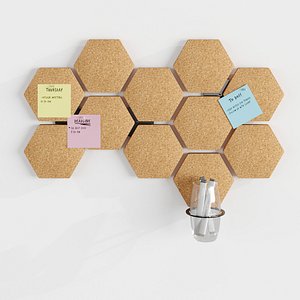3D hexagonal cork board model