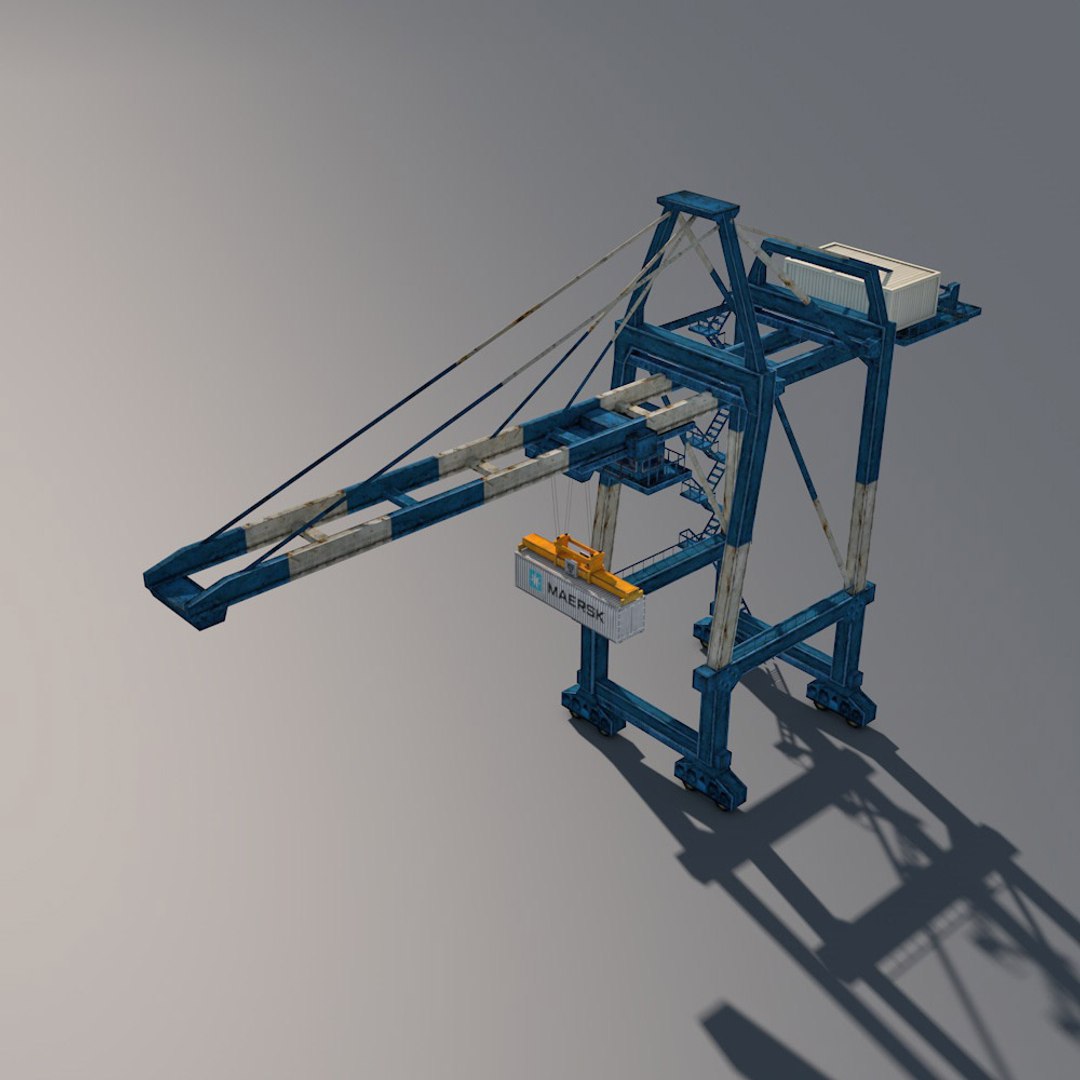 Port Container Crane 3d C4d