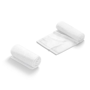 3D White Rolled Open Towel - bath sheet hotel gym