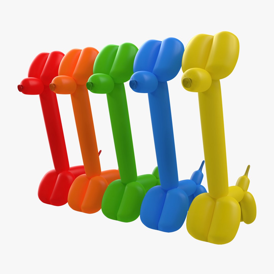 Balloon Giraffes Set 3D model preview