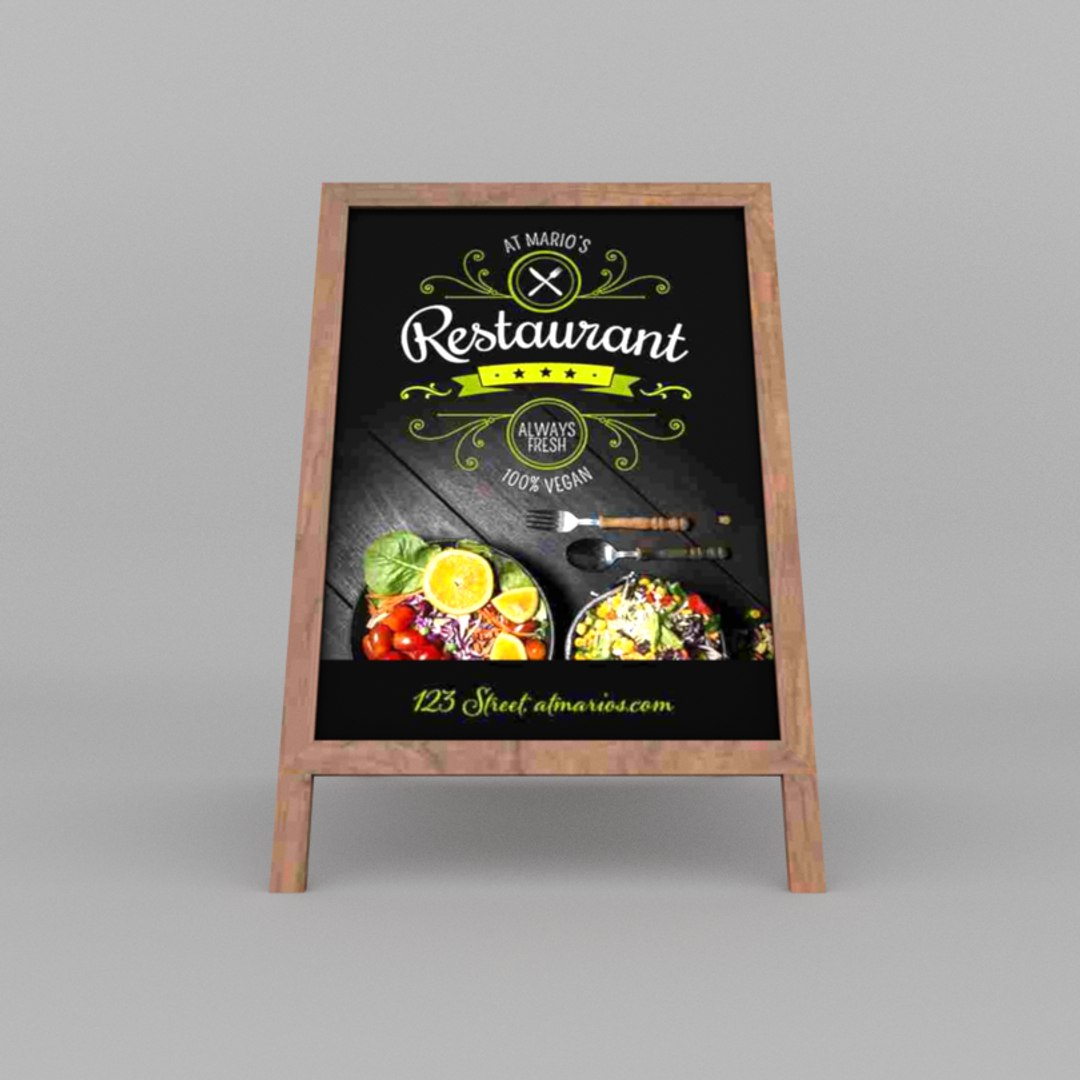 Restaurant Board 3D Model - TurboSquid 1361432