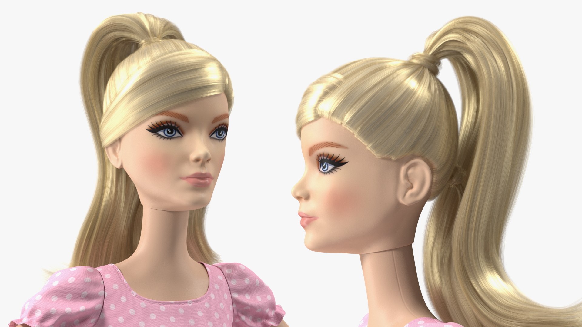 3D Model Barbie Doll In Pink Dress Rigged For Modo - TurboSquid 2003985