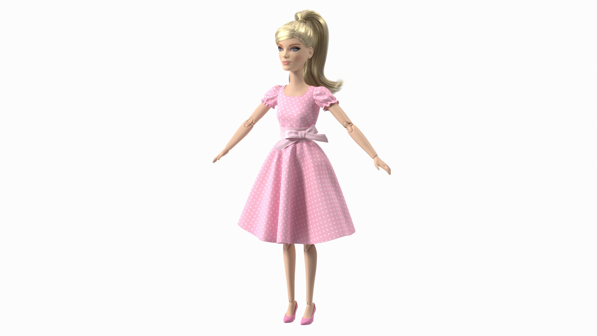3D model Barbie Doll in Pink Dress Rigged for Modo - TurboSquid 2003985