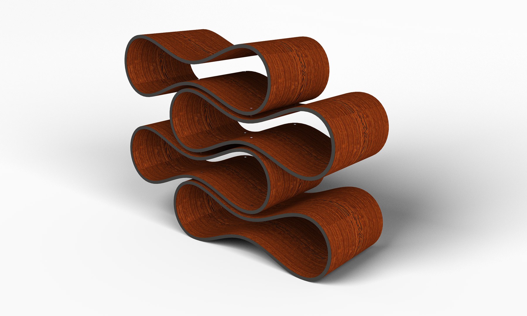 Wavy shelving 3D model - TurboSquid 2183634