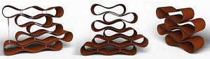 Wavy shelving 3D model