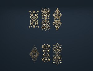 3D cartouche corbel decor model