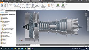 3D jet engine model