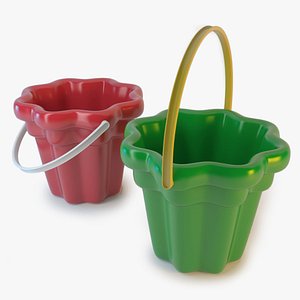 Green and Red Toy Buckets