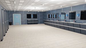 3D School Restroom Interior model