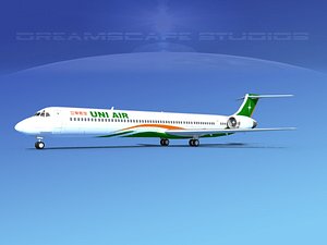 md-90 jet commercial 3d model