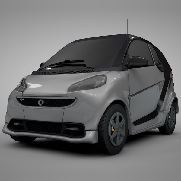 smart daimler white black 3D model