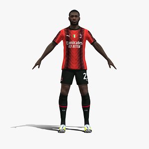 3D Rigged Fikayo Tomori AC Milan 2024 3D model