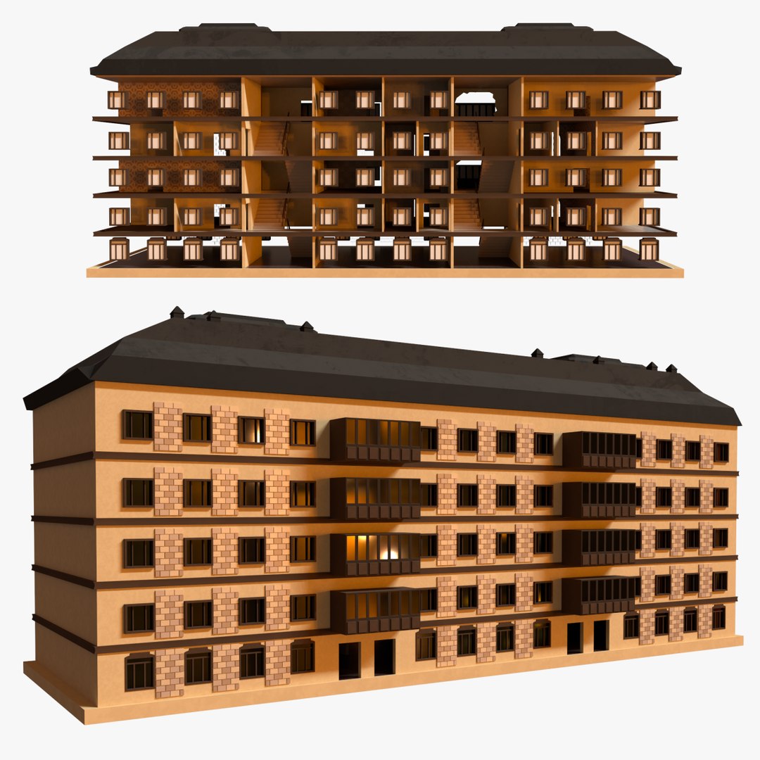 Abandoned Lowpoly Apartment House 3D Model TurboSquid 2096813