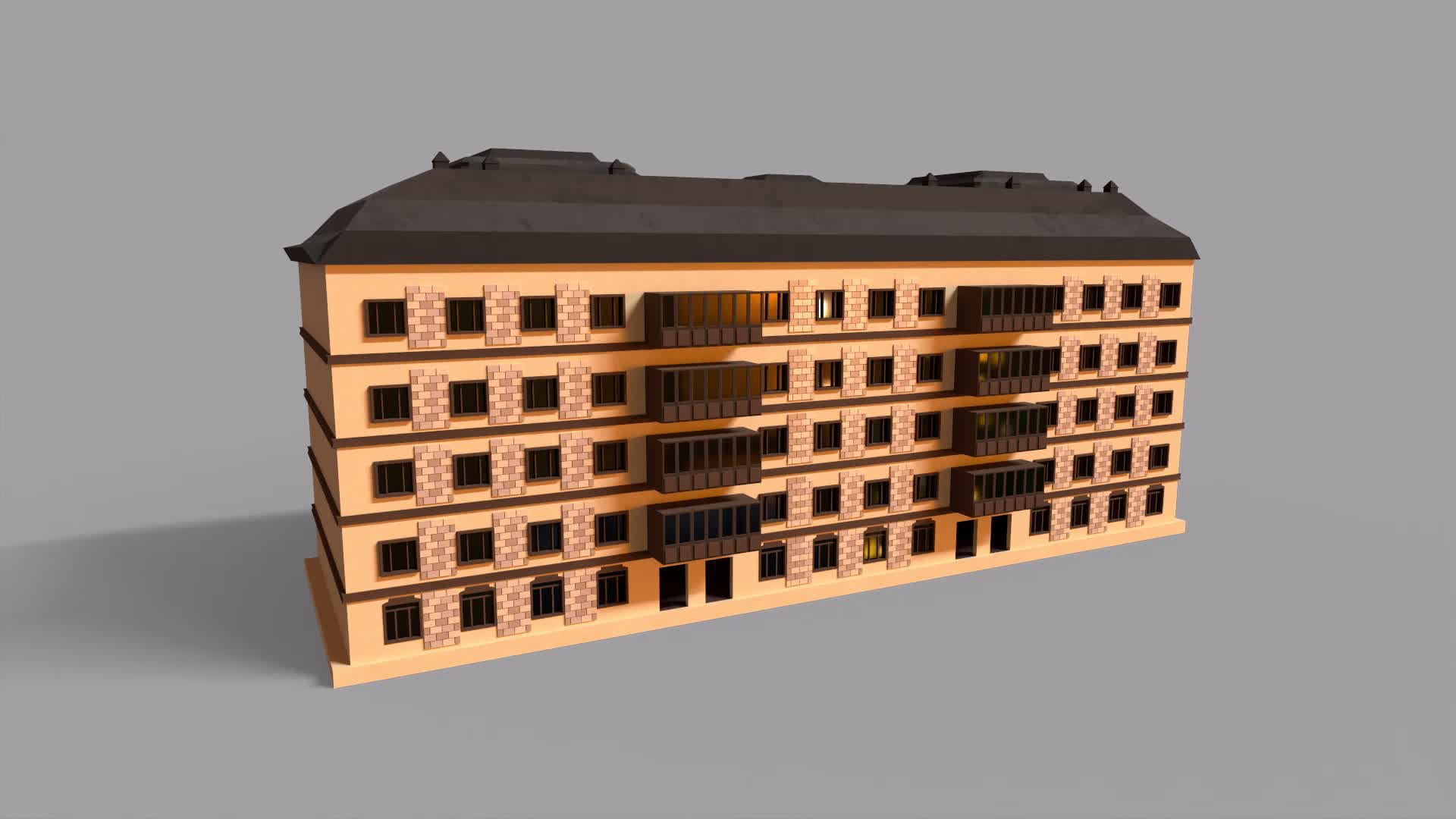 Abandoned Lowpoly Apartment House 3D Model TurboSquid 2096813