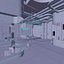 未来派展览室内科幻大厅 3D