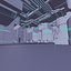 未来派展览室内科幻大厅 3D
