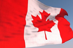 3D canadian waving flag animation model