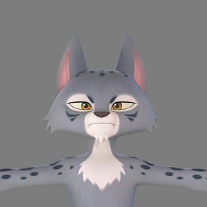 cartoon wolf 3D model