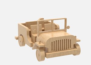 3D model wooden jeep