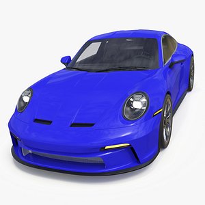 Modern Sport Car Blue Simplified
