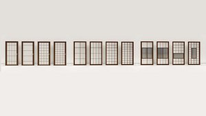 Shoji- Traditional Japanese door window or room divider set Collection