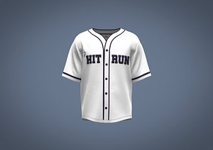 Mens baseball jersey with graphic and mesh fabric 3D model