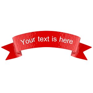 3D Ribbon Banner Curved Red