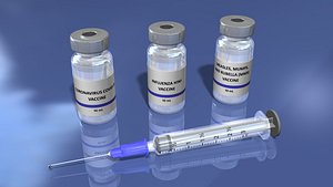 vaccine syringe vial editable 3D model