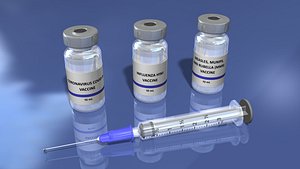 Vaccine Syringe and Vial with Editable Text
