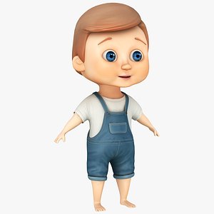 3D Cartoon Kid Boy model