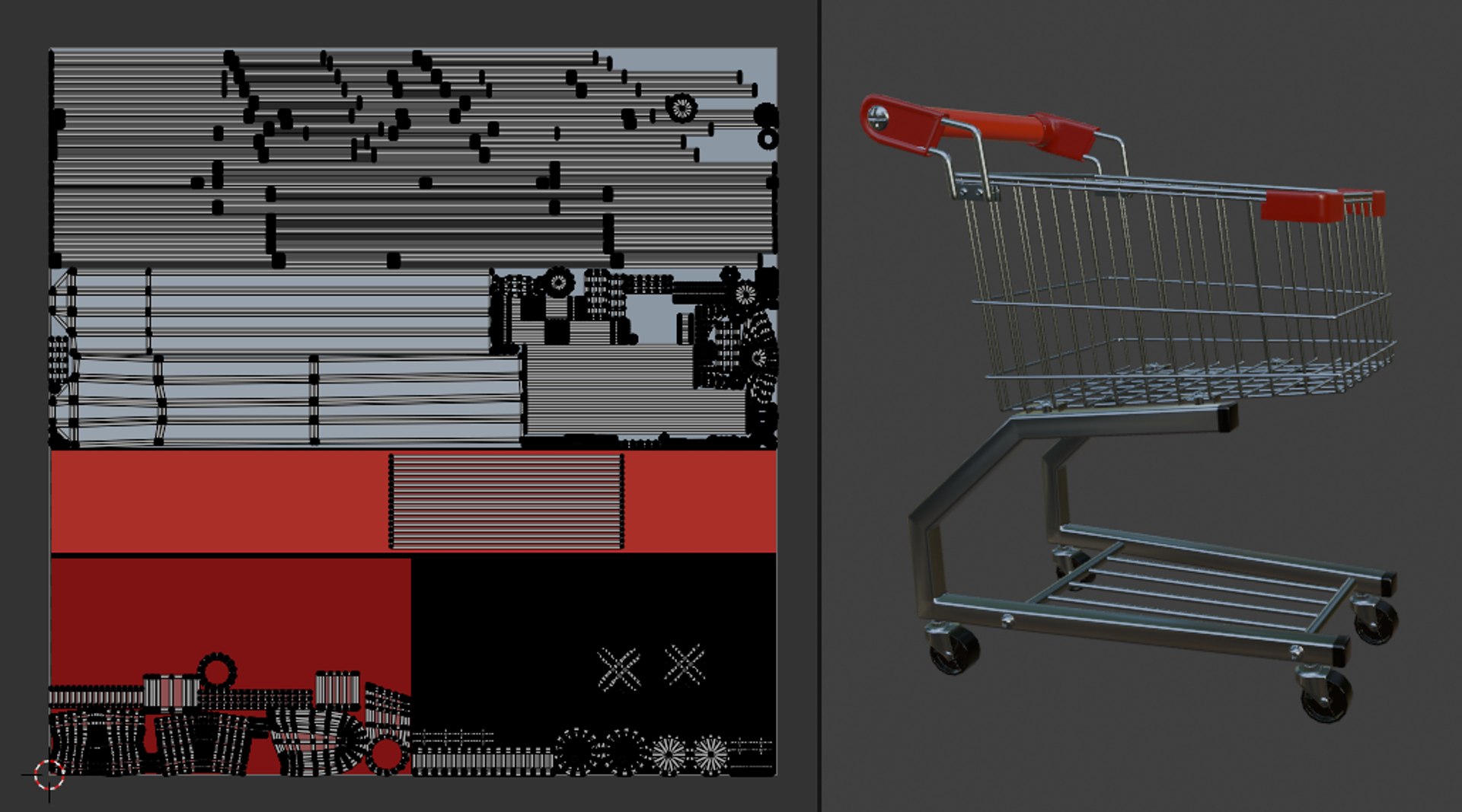 Shopping Cart Supermarket Trolley model https://p.turbosquid.com/ts-thumb/j1/qZnIG7/Wk/uvmapping/png/1788779066/1920x1080/fit_q87/f938334bb0b12d25ed0e34b2d5522773bc9f9580/uvmapping.jpg