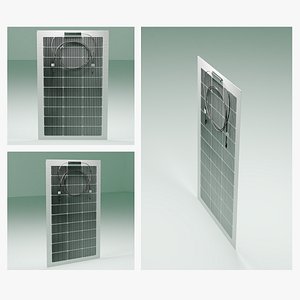 Flexible Monocrystalline Solar Panel 3D model