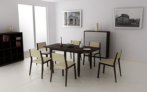 dining room set 03 3d model