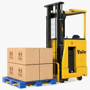 Yale Electric Forklift with Pallet and Boxes