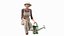 3D Gardening Lady with Greenhouse Collection model