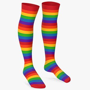 3D Rainbow Striped Socks