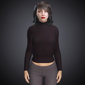 Realistic Girl and Makeup 3D model