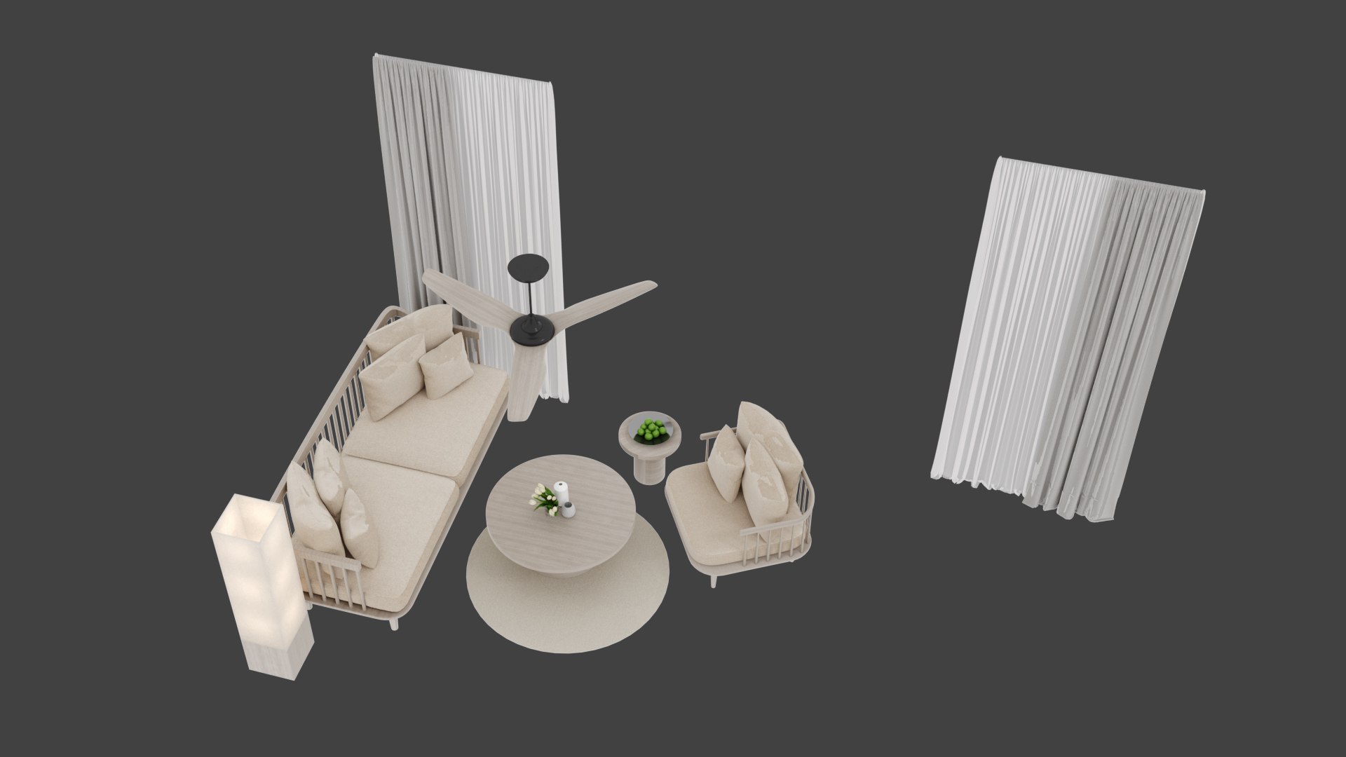 3D Model Contemporary Living Room Set - TurboSquid 2305071