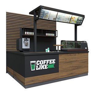 3D model interior cafe bar