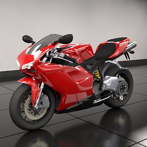 ducati 848 motorcycle obj