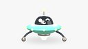Cartoon UFO Hover Robot - Mint