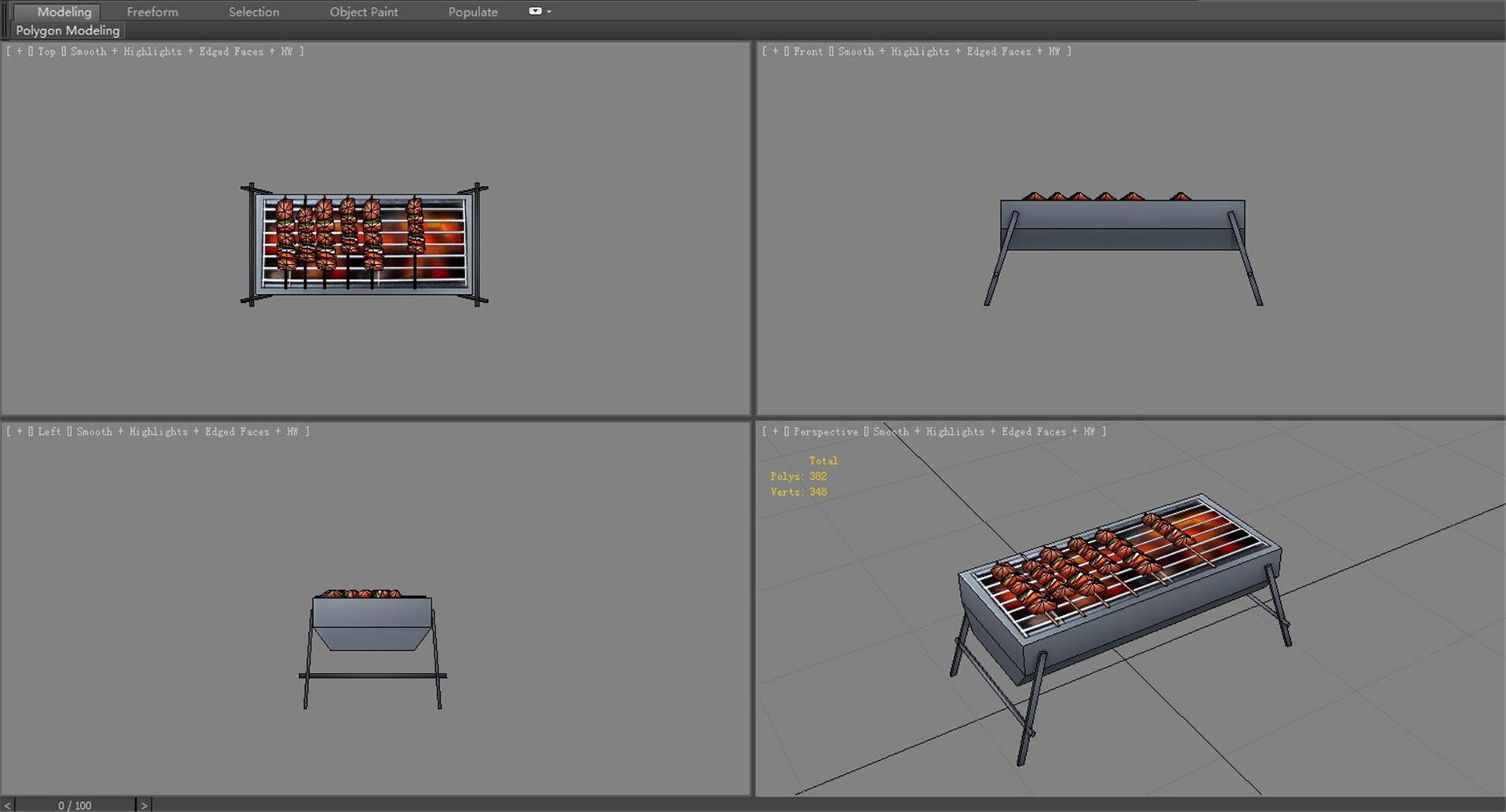 Cartoon Barbecue Rack - Kebabs 3D - TurboSquid 2110489