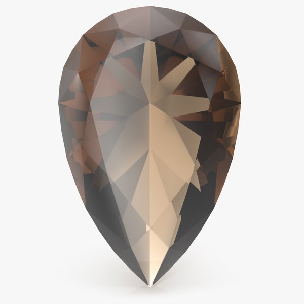 3D Pear Cut Smokey Topaz