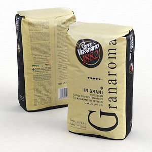 Coffe Bag Caffe Vergnano 1882 Granaroma Whole Bean 1000g 2022 3D