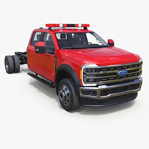 Ford F-550 Crew Cab Chassis Truck with Flashers