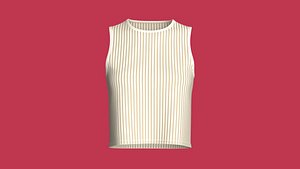 Girls Pinstripe Sleeveless Top 3D model