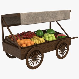 real fruit cart 3D model
