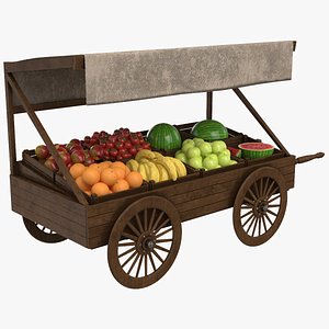 Fruits Wooden Cart