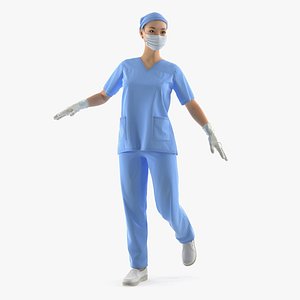 Asian Female Surgeon Rigged