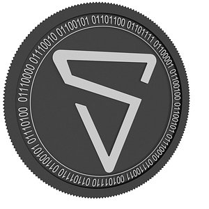 3D shield black coin model
